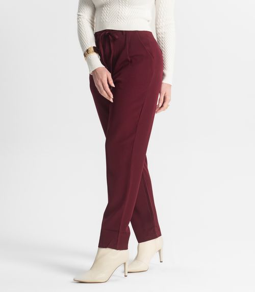 Calça Feminina Cenoura Em Alfaiataria Veshine Vermelho