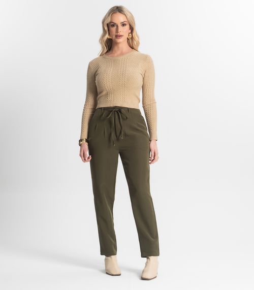 Calça Feminina Cenoura Em Alfaiataria Veshine Verde