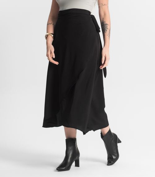 Saia Midi Amarração Envelope Select Preto