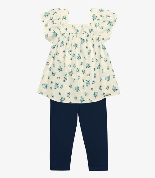 Conjunto Infantil Bata Com Legging Trick Nick Bege