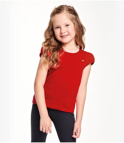 Blusa Infantil Feminina Cotton Leve Trick Nick Vermelho