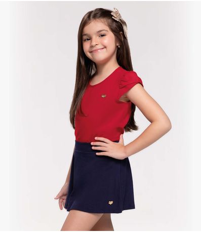 Blusa Infantil Feminina Cotton Leve Trick Nick Vermelho