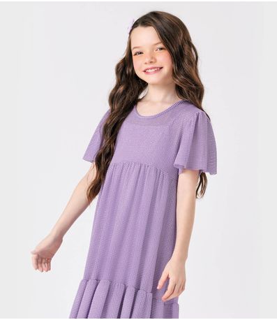 Vestido Midi Com Sobreposicao Trick Nick Roxo
