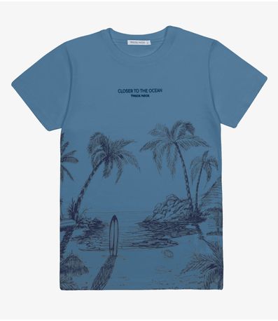 Camiseta Infantil Meia Malha Trick Nick Azul