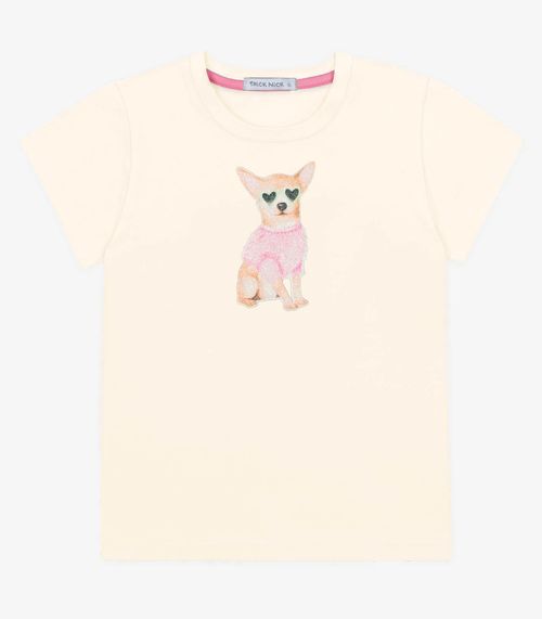 Blusa Infantil Cotton Com Estampa Trick Nick Bege