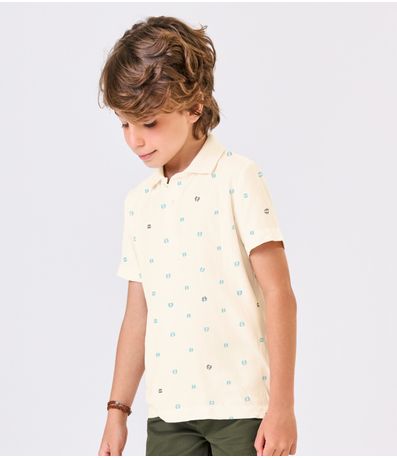 Conjunto Infantil Polo Com Bermuda Trick Nick Bege