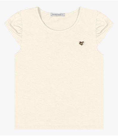 Blusa Infantil Feminina Cotton Leve Trick Nick Bege