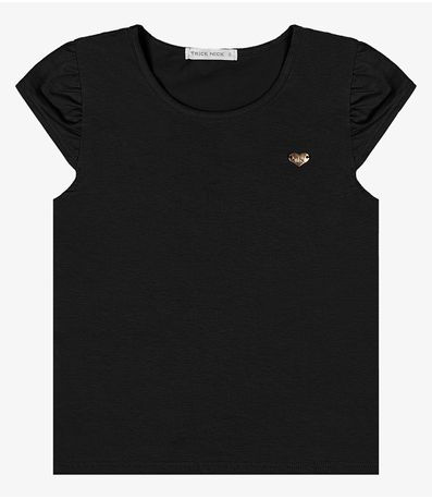 Blusa Infantil Feminina Cotton Leve Trick Nick Preto