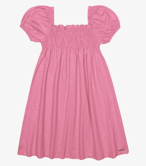 Vestido Curto Lastex Cotton Glitter Trick Nick Rosa