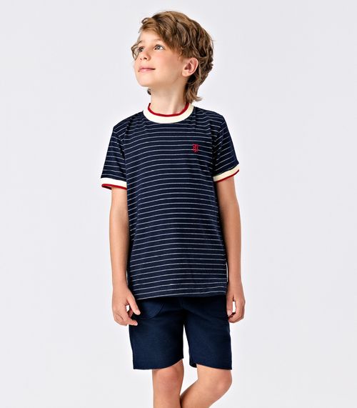 Conjunto Menino Camiseta Com Bermuda Trick Nick Azul