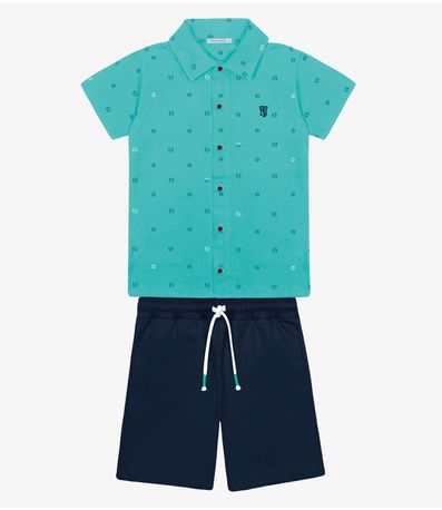 Conjunto Infantil Camisa Com Bermuda Trick Nick Verde