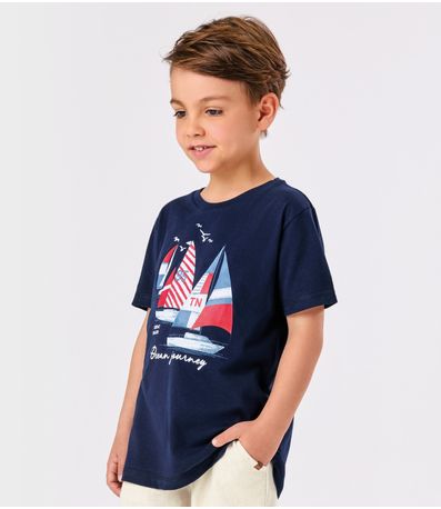 Camiseta Menino Cotton Trick Nick Azul