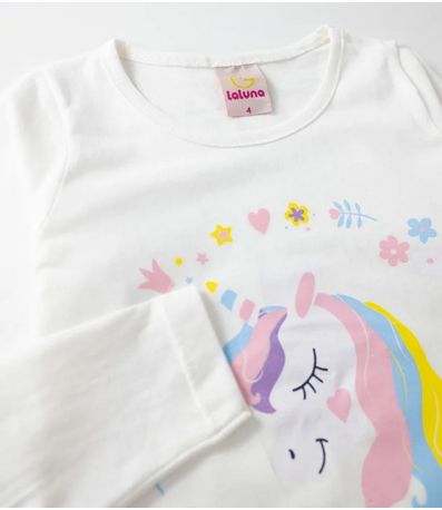 Conjunto Infantil Menina Meia Estação Laluna Branco