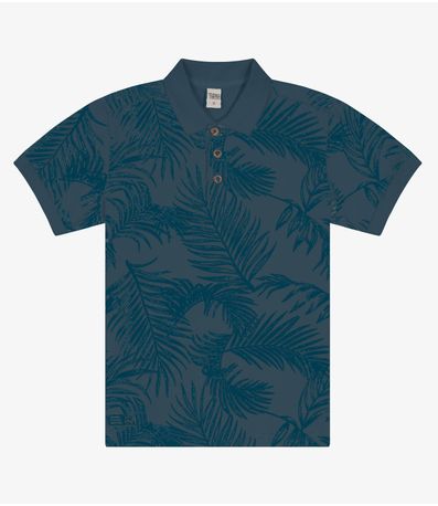 Camisa Polo Infantil Em Cotton Trick Nick Azul