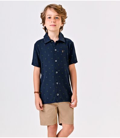 Conjunto Infantil Camisa Com Bermuda Trick Nick Azul