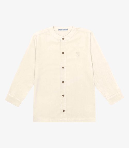 Camisa Infantil Masculino Manga Longa Trick Nick Bege