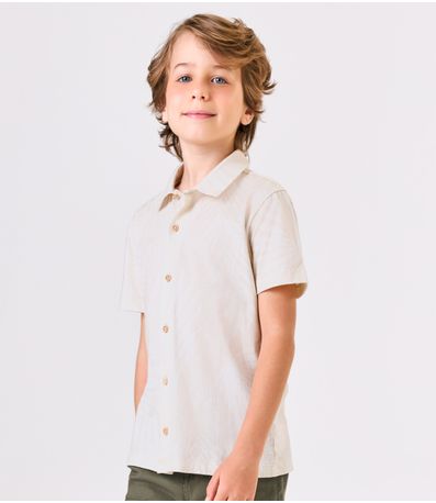 Conjunto Infantil Camisa Com Bermuda Trick Nick Bege