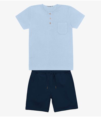 Conjunto Infantil Camiseta Com Bermuda Trick Nick Azul