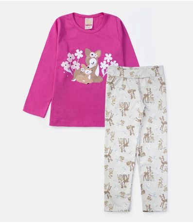 Conjunto Infantil Menina Meia Estação Laluna Rosa