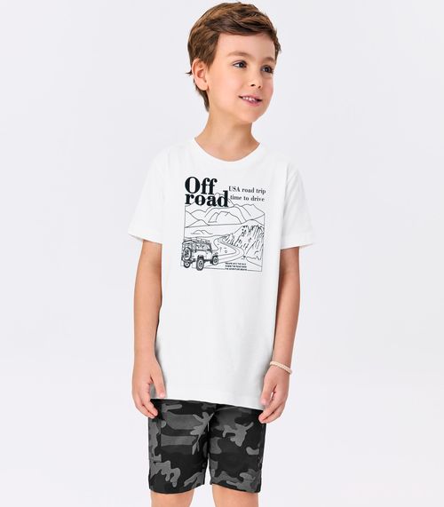 Conjunto Infantil Camiseta Com Bermuda Trick Nick Branco