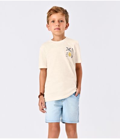 Conjunto Camiseta Com Bermuda Trick Nick Bege