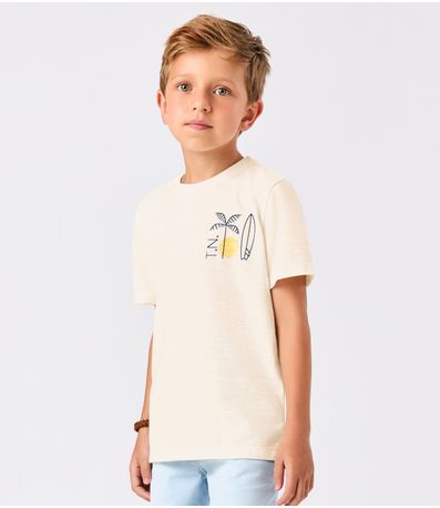 Conjunto Camiseta Com Bermuda Trick Nick Bege