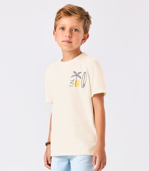 Conjunto Camiseta Com Bermuda Trick Nick Bege