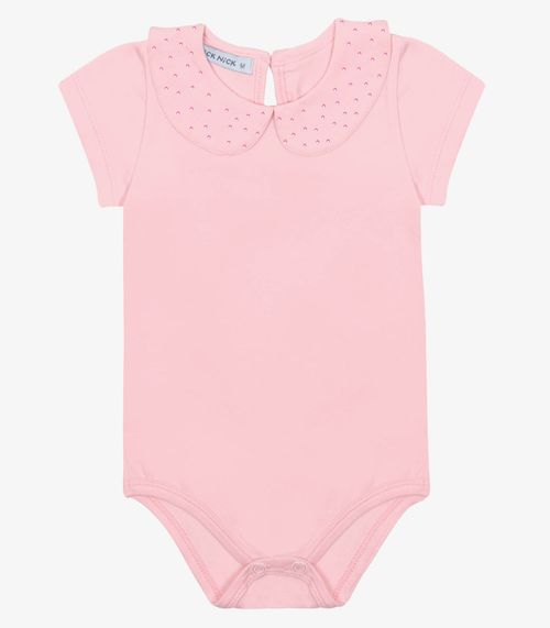 Body Infantil Menina Gola Com Strass Trick Nick Rosa