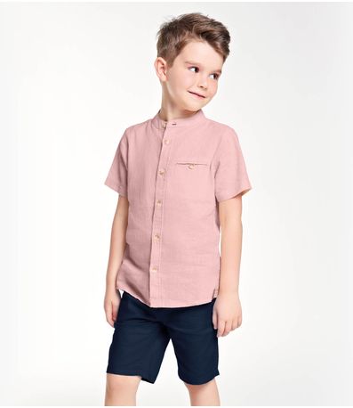 Conjunto Menino Camisa Com Bermuda Trick Nick Rosa
