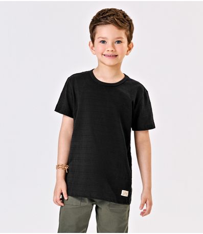 Camiseta Infantil Masculina  Meia Malha Trick Nick Preto