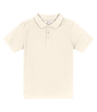 Polo Infantil Masculina Em Cotton Trick Nick Bege