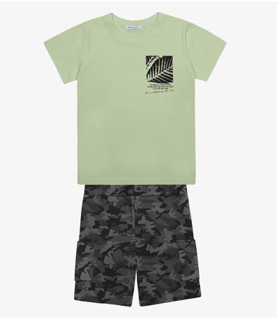 Conjunto Infantil Camiseta Com Bermuda Trick Nick Verde