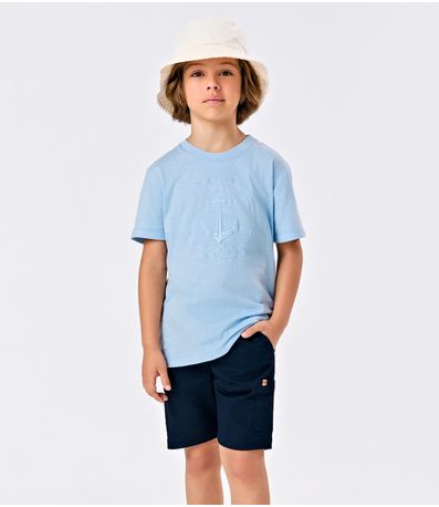 Conjunto Infantil Camiseta Com Bermuda Trick Nick Azul