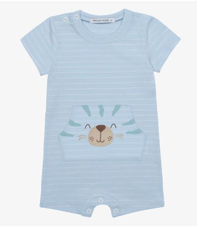 Macaquinho Infantil Cotton Listrado Trick Nick Azul