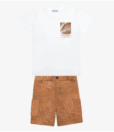 Conjunto Infantil Camiseta Com Bermuda Trick Nick Branco
