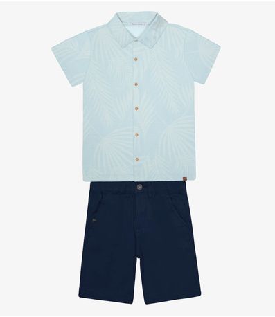 Conjunto Infantil Camisa Com Bermuda Trick Nick Azul