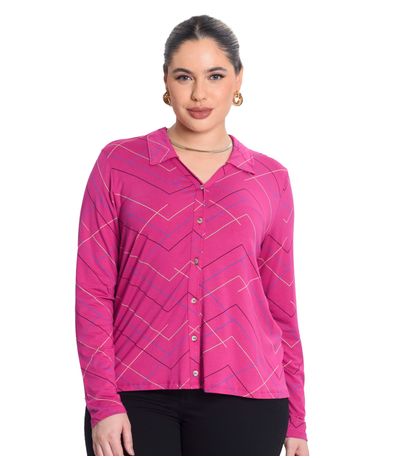 Camisa Manga Longa Viscotorcion Secret Glam Rosa