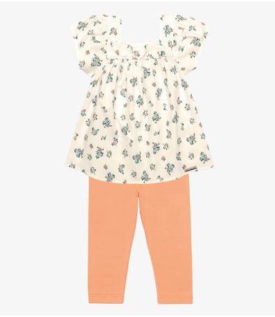 Conjunto Infantil Bata Com Legging Trick Nick Bege