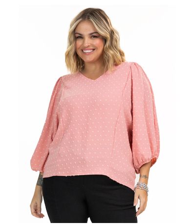 Blusa Manga 7/8 Air Flow Poa Secret Glam Rosa