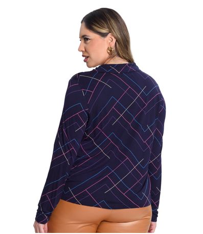 Camisa Manga Longa Viscotorcion Secret Glam Azul