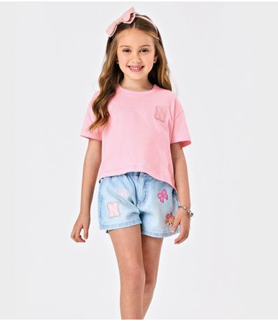 Conjunto Blusa Com Shorts Feminino Trick Nick Rosa