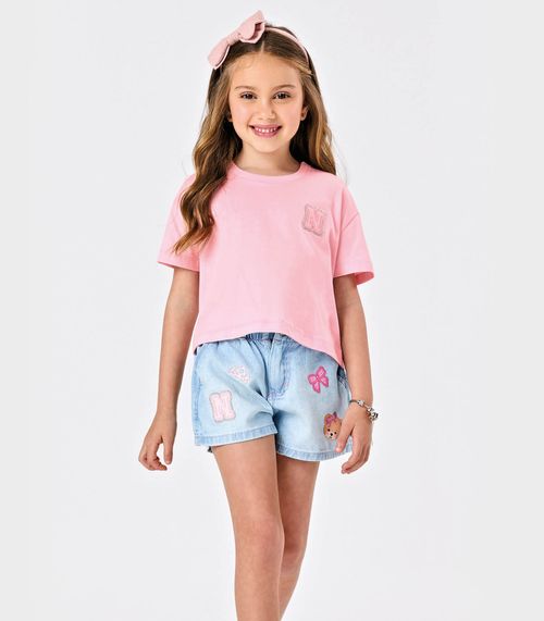 Conjunto Blusa Com Shorts Feminino Trick Nick Rosa