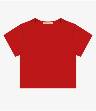 Blusa Cropped Infantil Ribana Canelada Trick Nick Vermelho