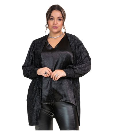 Cardigan Tricot Shine Secret Glam Preto