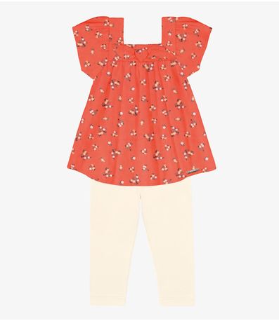 Conjunto Infantil Bata Com Legging Trick Nick Laranja