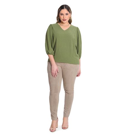 Blusa Manga 7/8 Air Flow Poa Secret Glam Verde
