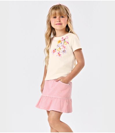 Conjunto Blusa Com Saia Feminina Trick Nick Bege