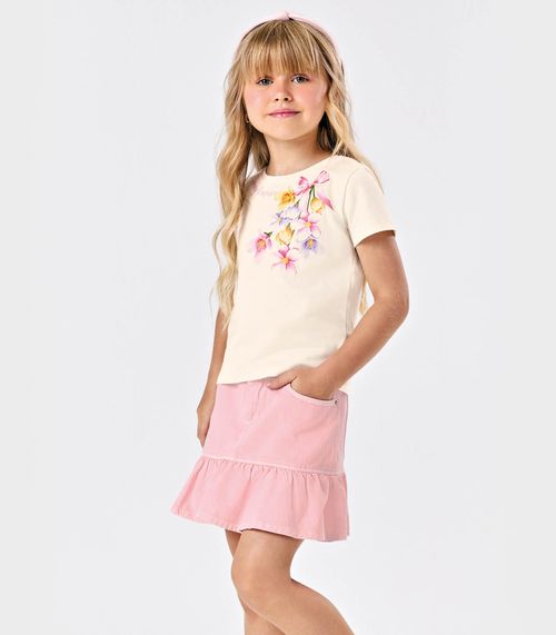Conjunto Blusa Com Saia Feminina Trick Nick Bege