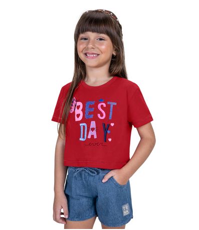 Conjunto Infantil Feminino Best Day Trick Nick Vermelho