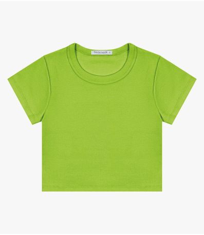 Blusa Cropped Infantil Ribana Canelada Trick Nick Verde